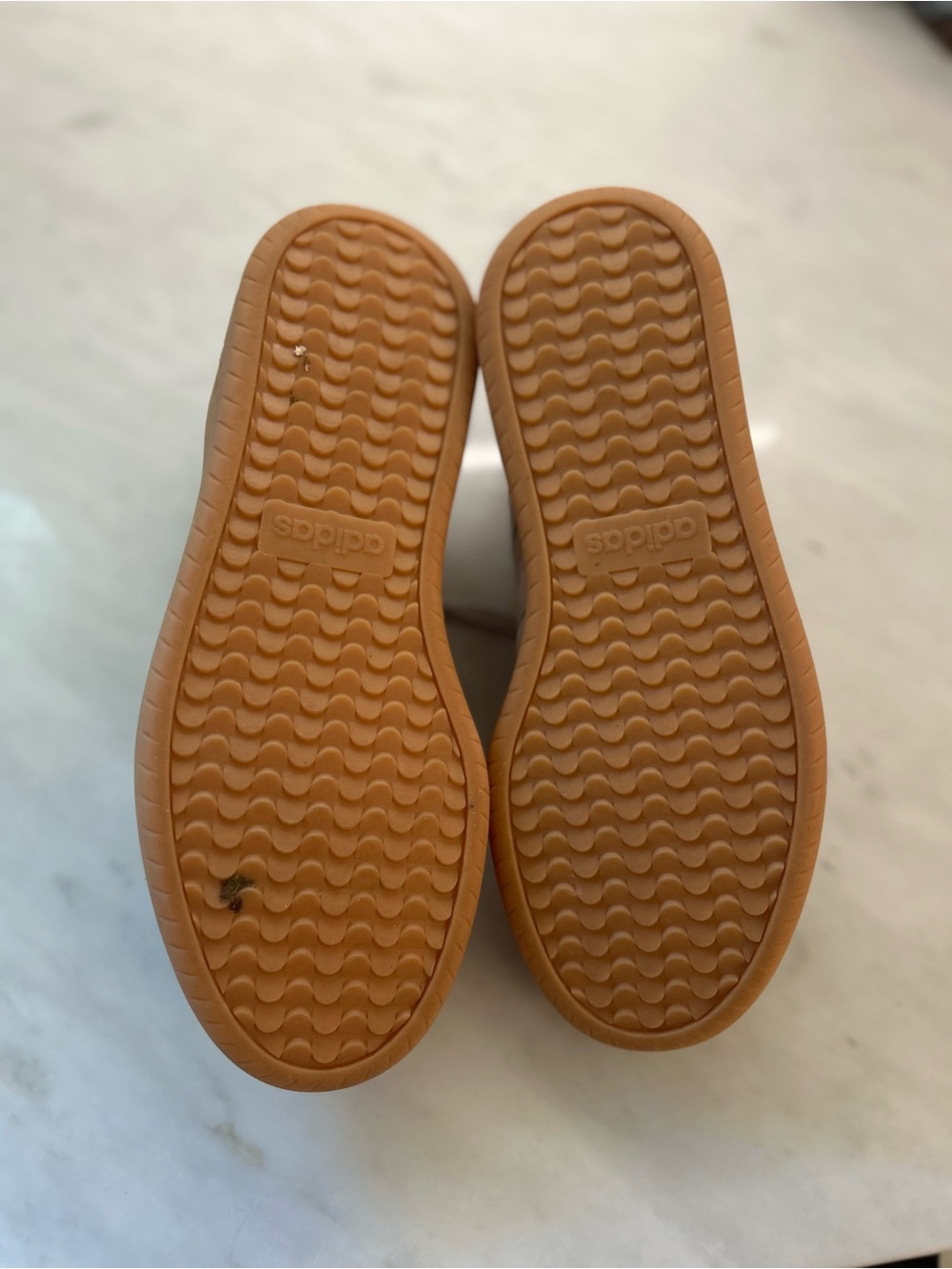 adidas Men's Suede Sneakers in Light Beige and White with Gum Sole - Picture 3 of 3